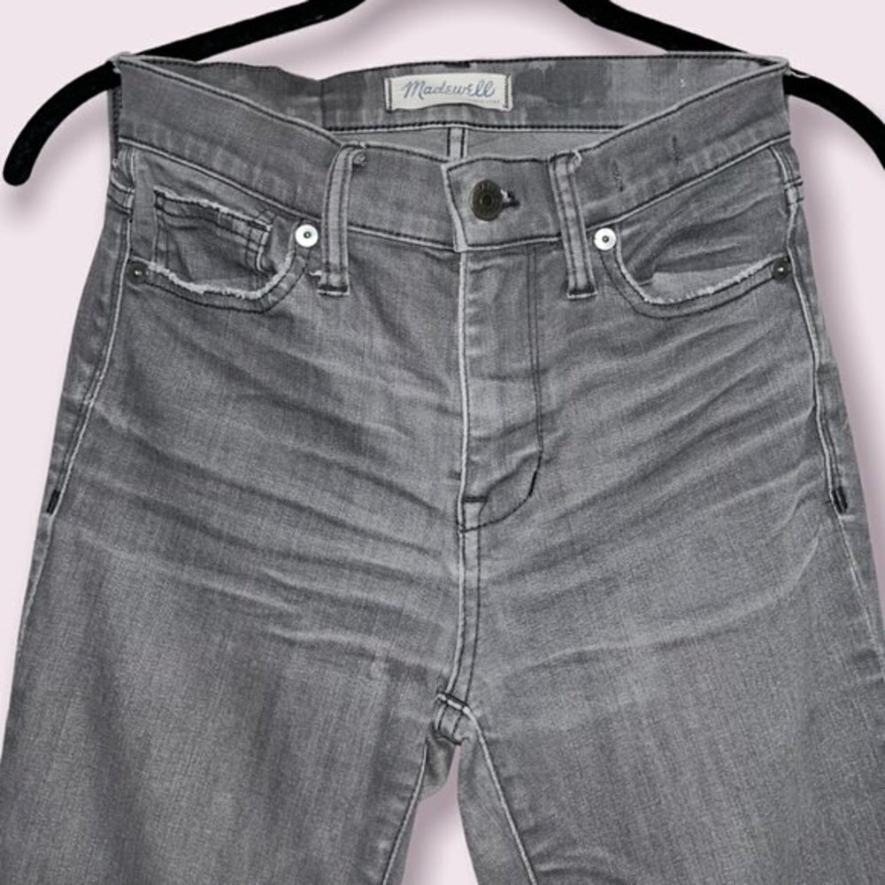 Madewell High Riser Skinny Jeans Light Grey Denim Causal Coastal Womens Size 24 - Picture 5 of 15